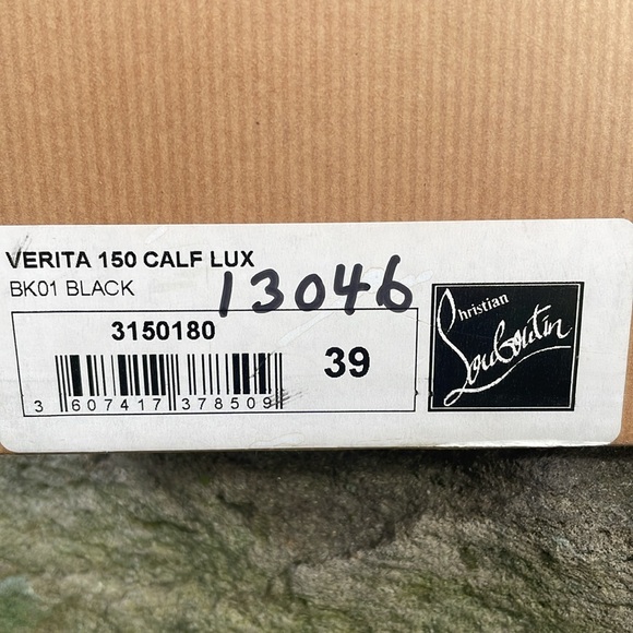 CHRISTIAN LOUBOUTIN VERITA BLACK LEATHER 6” STILLETTO HEEL PEEP TOE PUMPS🔥👠-9 - Picture 14 of 15